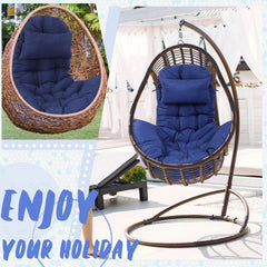 Tudomro cushion installed in hanging chair on patio for relaxed seating