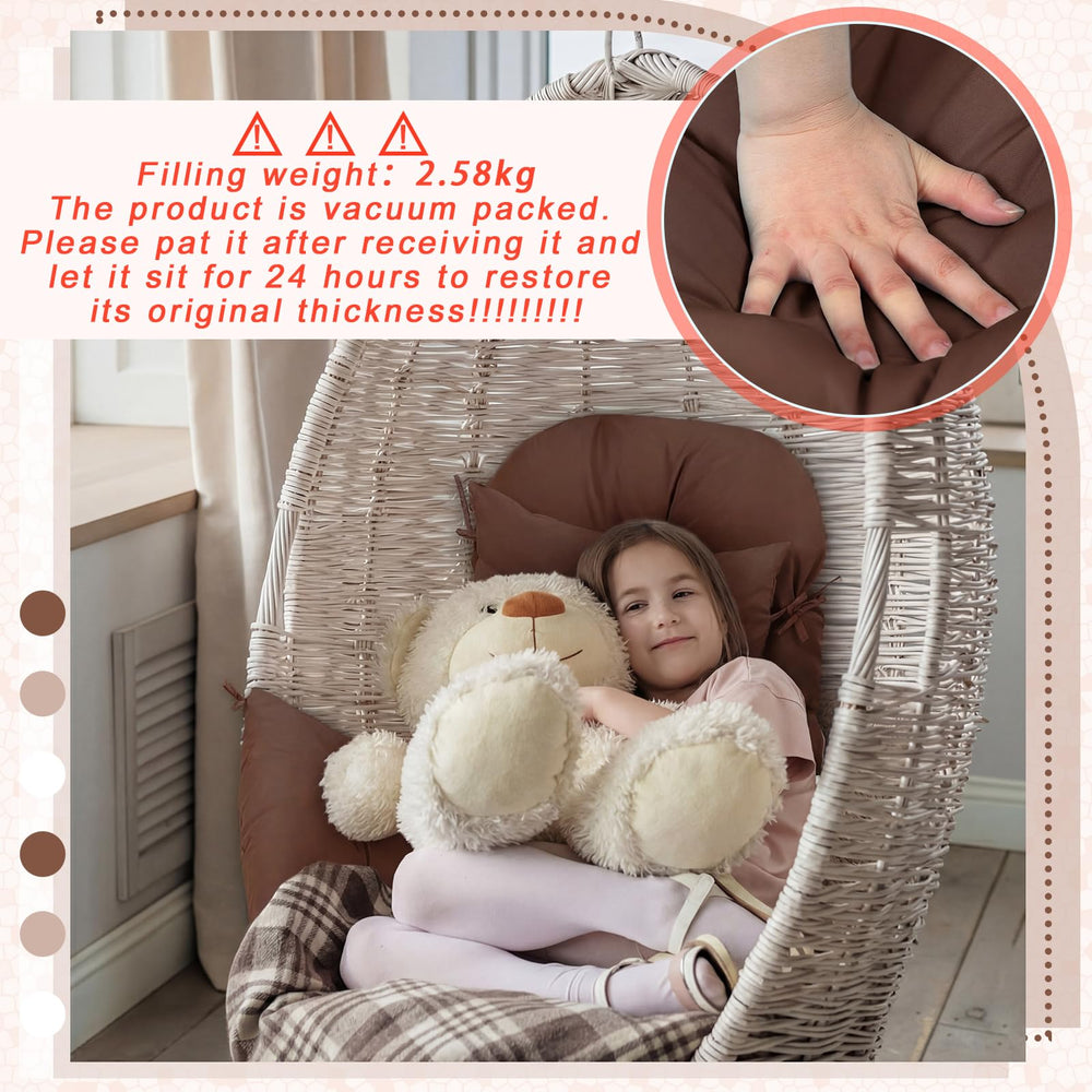 Tudomro fitted in a hanging egg chair demonstrating improved comfort