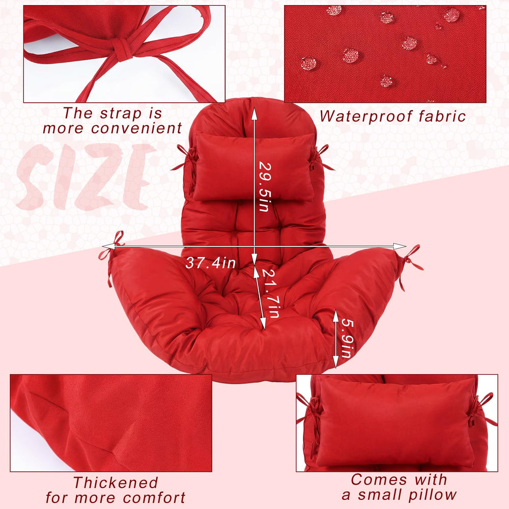 Tudomro cushion installed in hanging egg chair providing deep, supportive seating