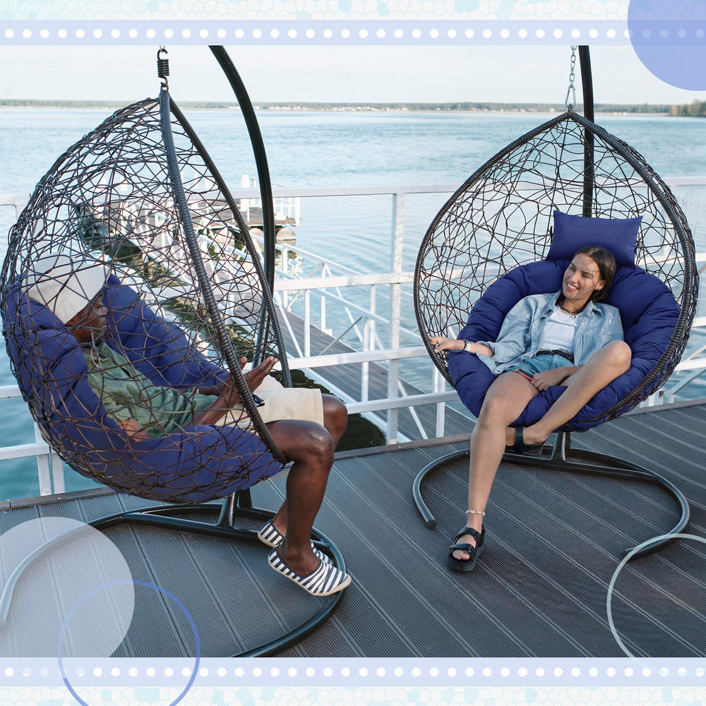 Tudomro cushion in hanging swing on porch showing comfortable outdoor use