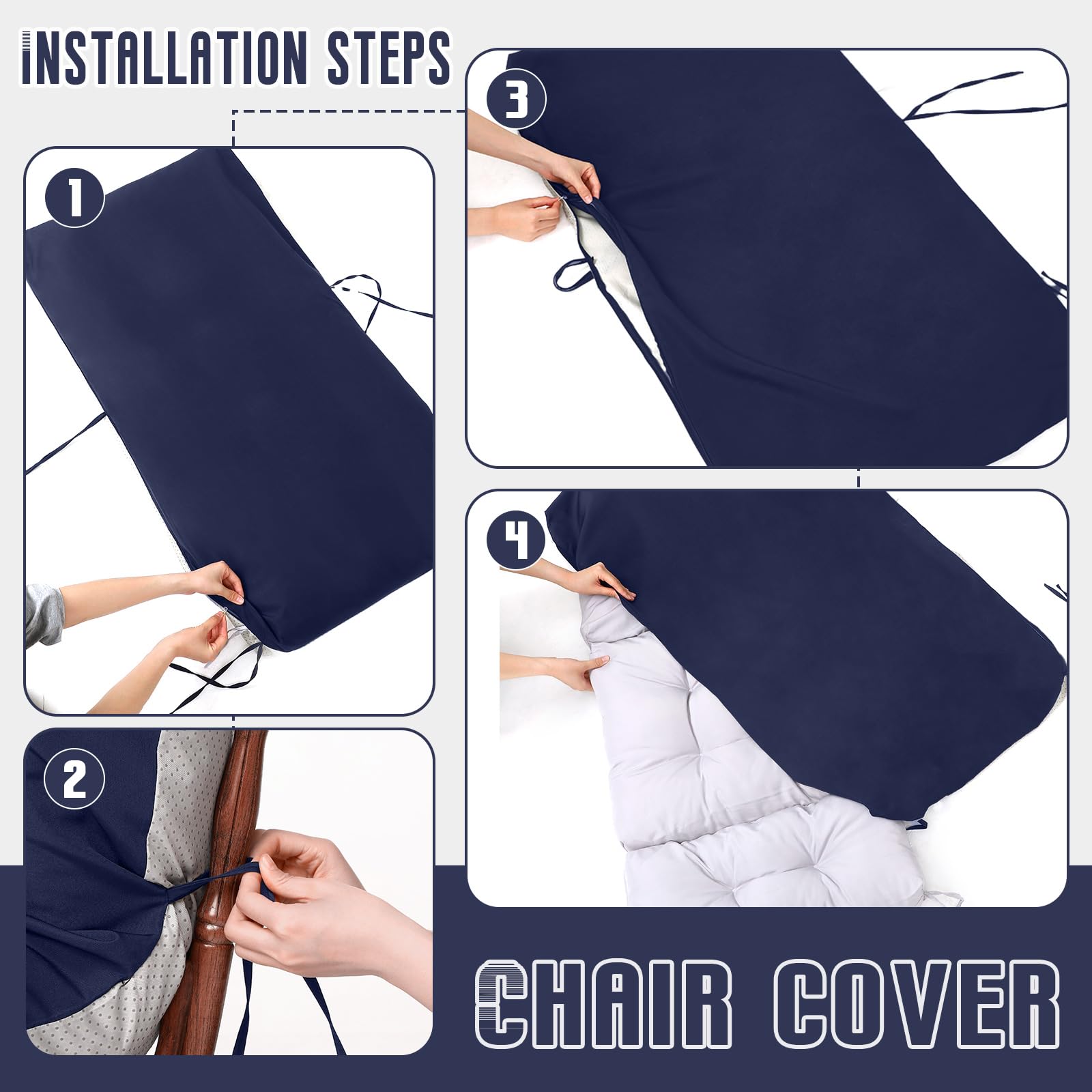 Tudomro cover on a rocking chair in a patio setting demonstrating weather protection during use