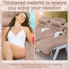 Tudomro cushion in use on poolside chaise demonstrating supportive outdoor comfort