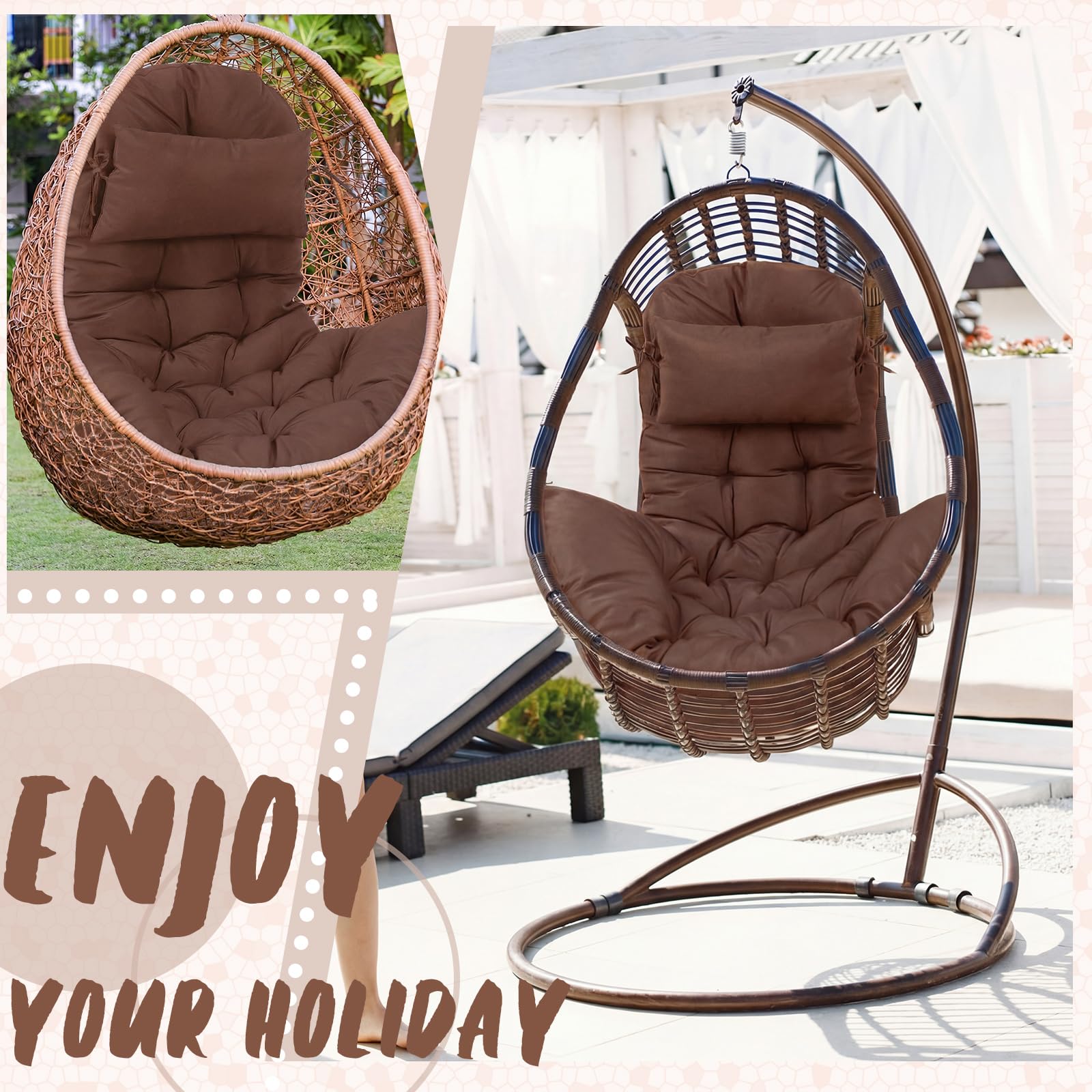 Tudomro cushion on patio swing creating a cozy outdoor seating benefit
