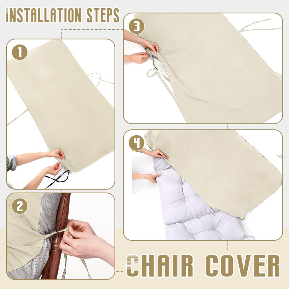 Tudomro cover installed on a rocking chair patio scene demonstrating protection