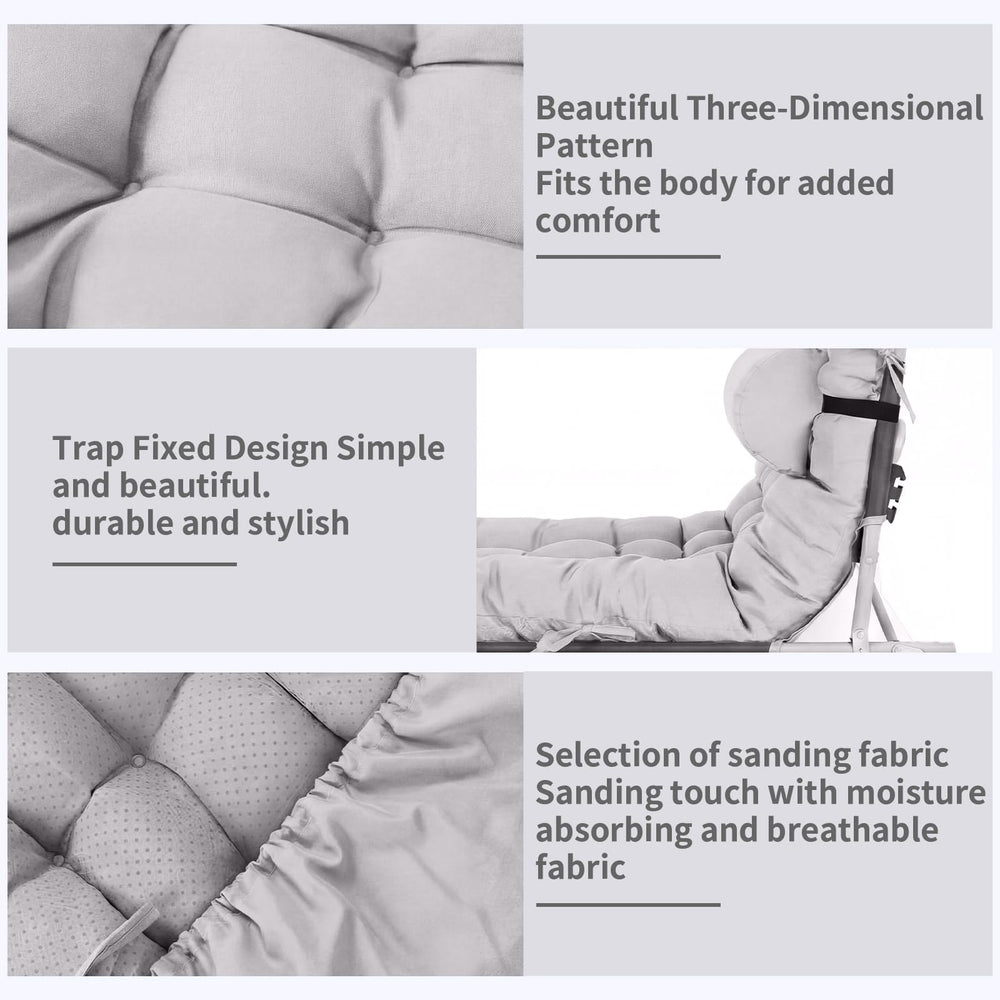 Tudomro side profile showing 3.9-inch thickness for supportive, comfortable lounging
