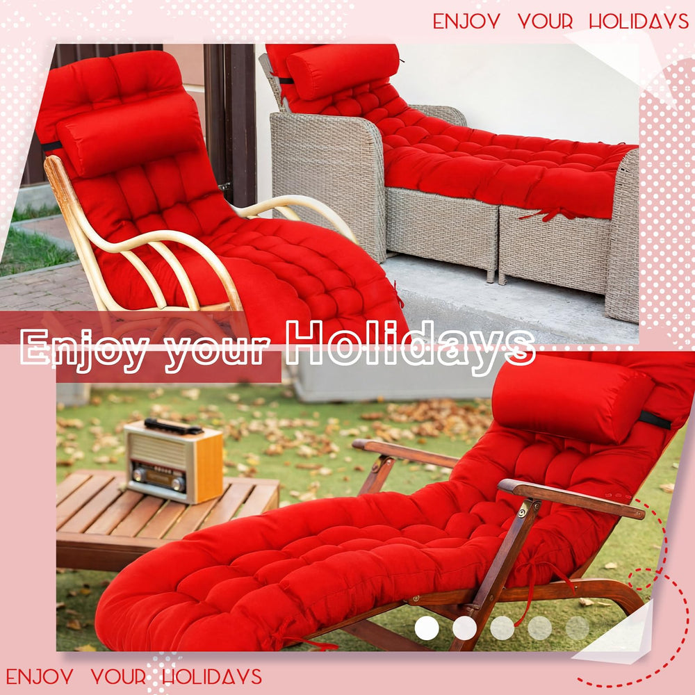 Tudomro size comparison on chaise lounge showing fit and scale for 66x21x4 inch pad