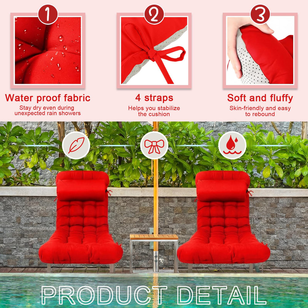 Tudomro tie straps and fastening demonstrating secure attachment to lounge chair