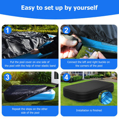 Tufmunb cover installed on pool from above keeping out leaves and debris effectively