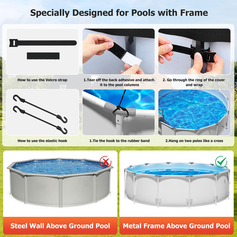 Tufmunb elastic hook detail preventing cover sagging in rain