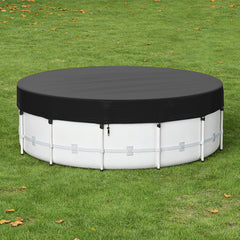 Tufmunb front view of 14 ft round cover showing fit and protection