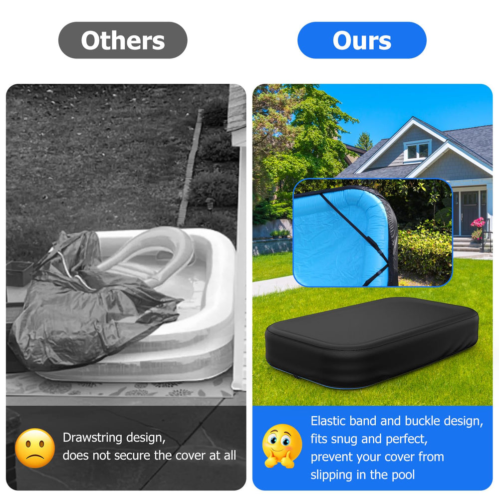 Tufmunb cover in backyard use protecting pool from leaves and debris efficiently
