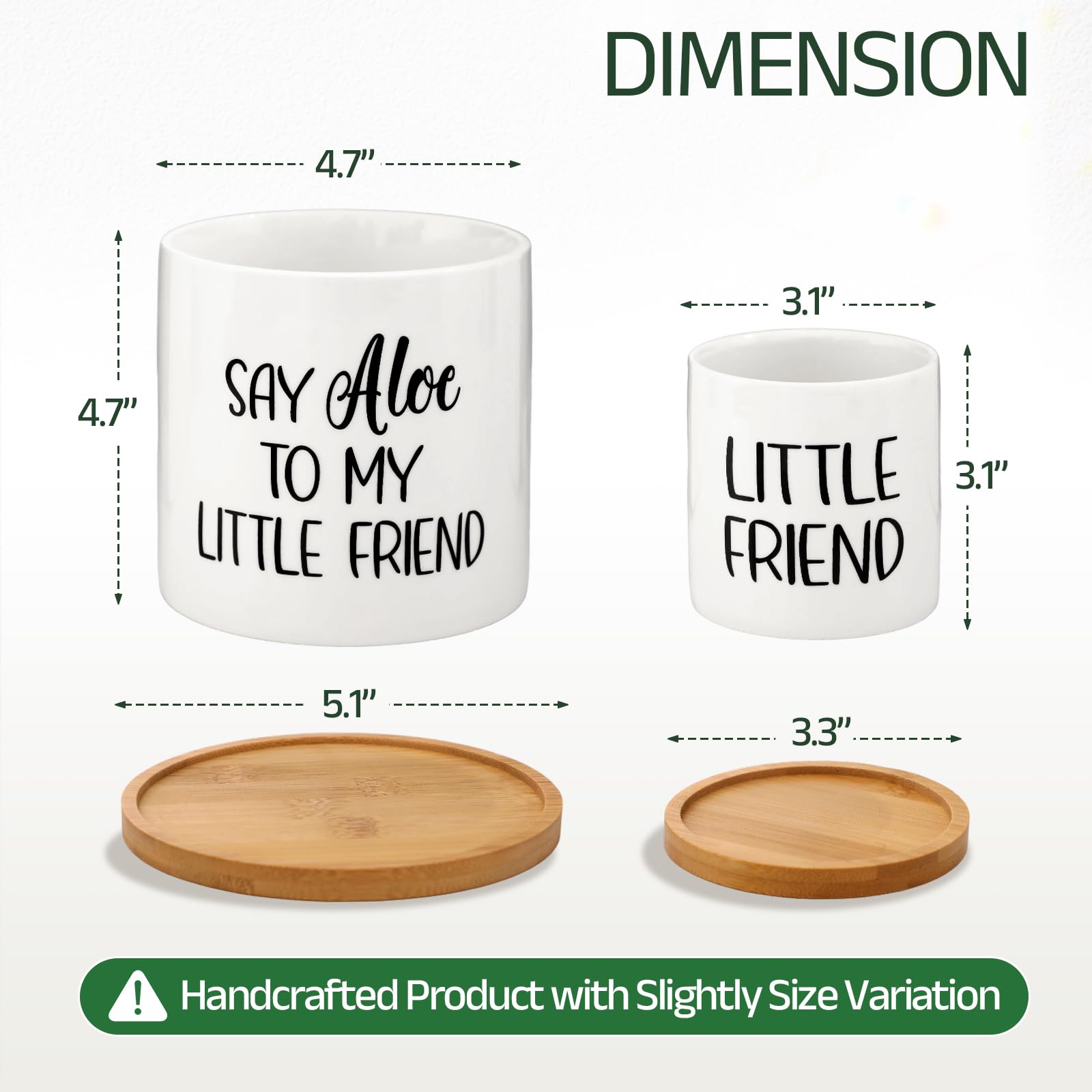 Tuitessine bamboo saucer with visible drainage hole protecting surfaces benefit