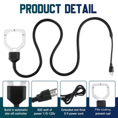 Tujoe heavy-gauge cord and plug for safer winter placement and flexible setup benefit