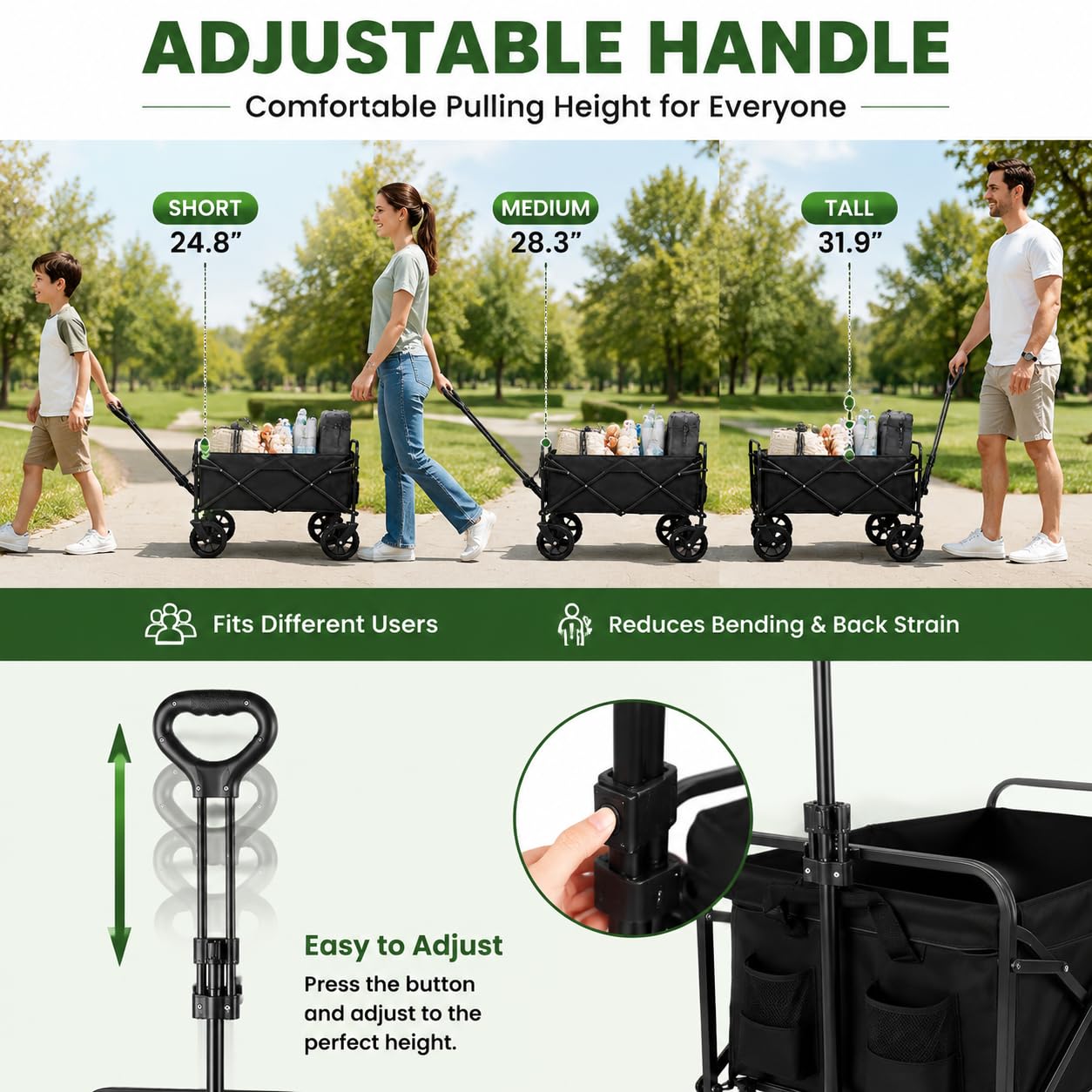 Tule Tuowu side pockets close-up organizing bottles and accessories