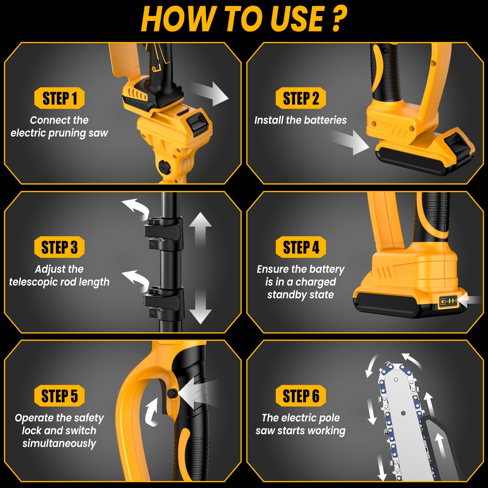 Tulukye handheld mode in use for tight-space pruning and control