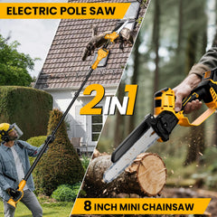 Tulukye pole fully extended to 15.8 feet for safe high-branch trimming