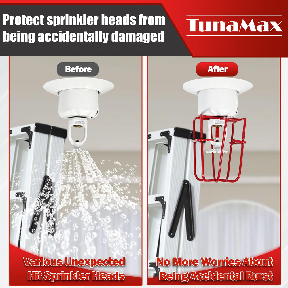 TunaMax fitted to pendent sprinkler head showing secure coverage