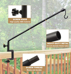 Tuohours mounted on deck rail holding a bird feeder for easy viewing benefit