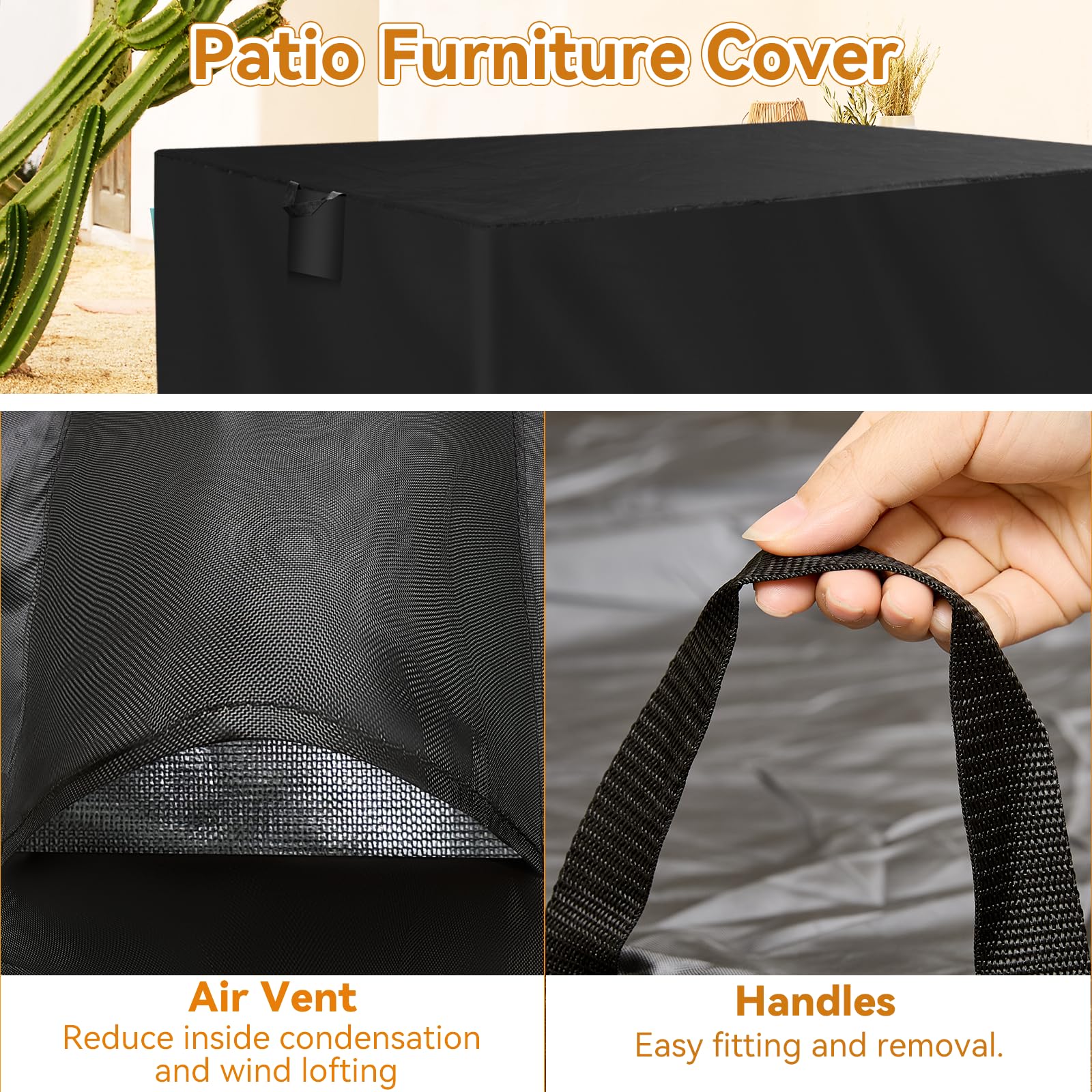 TUOKING covered patio table in outdoor setting conveying full-season protection