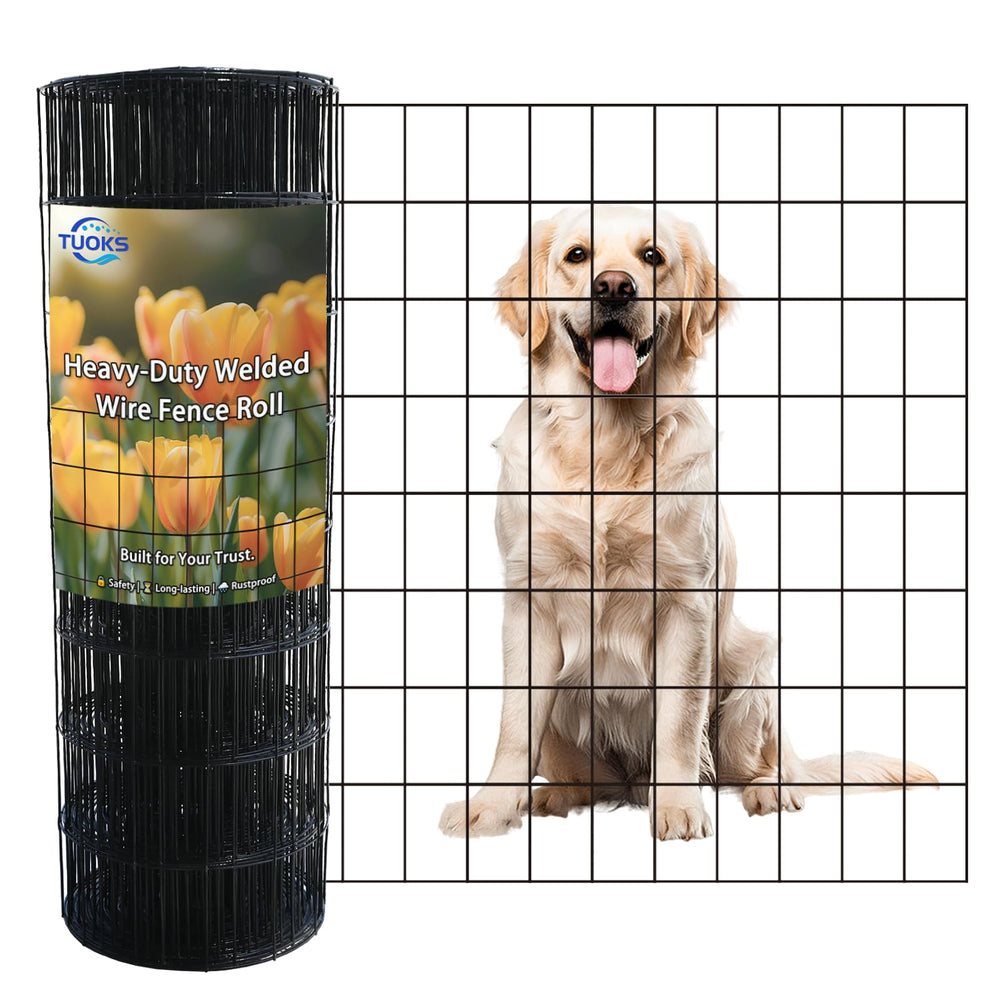 TUOKS front view of black PVC coated 24x50 roll showing neat packaging and size