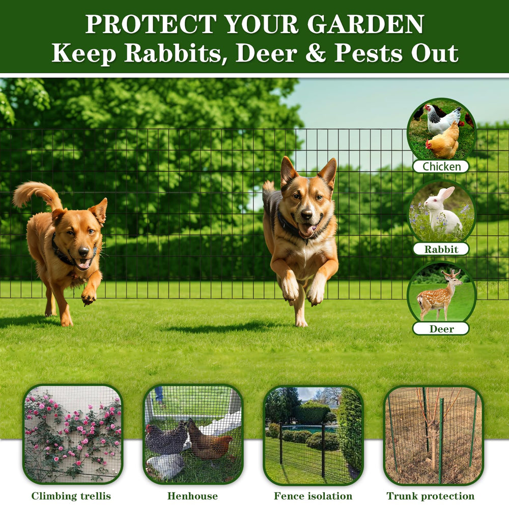 TUOKS garden fence installed around flower bed protecting plants effectively