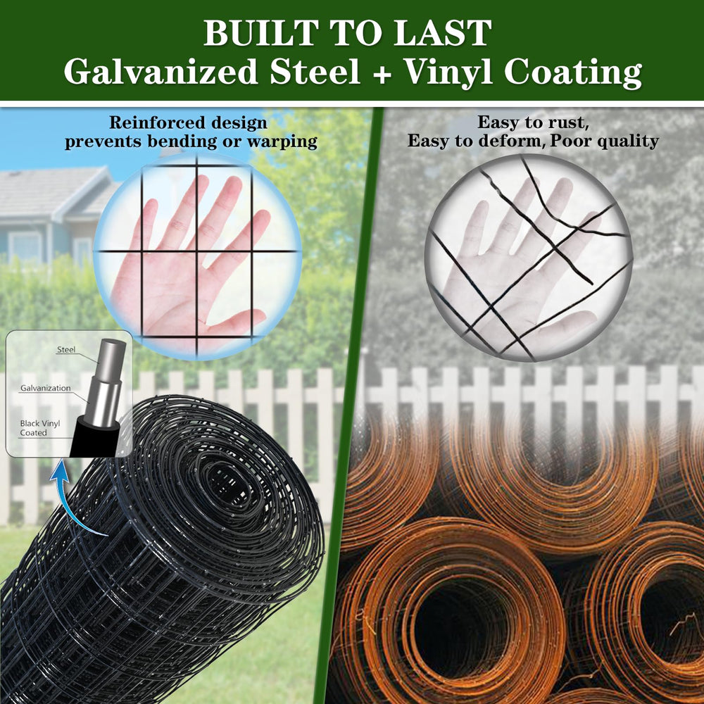 TUOKS side view of rolled fence with hands for scale demonstrating easy handling