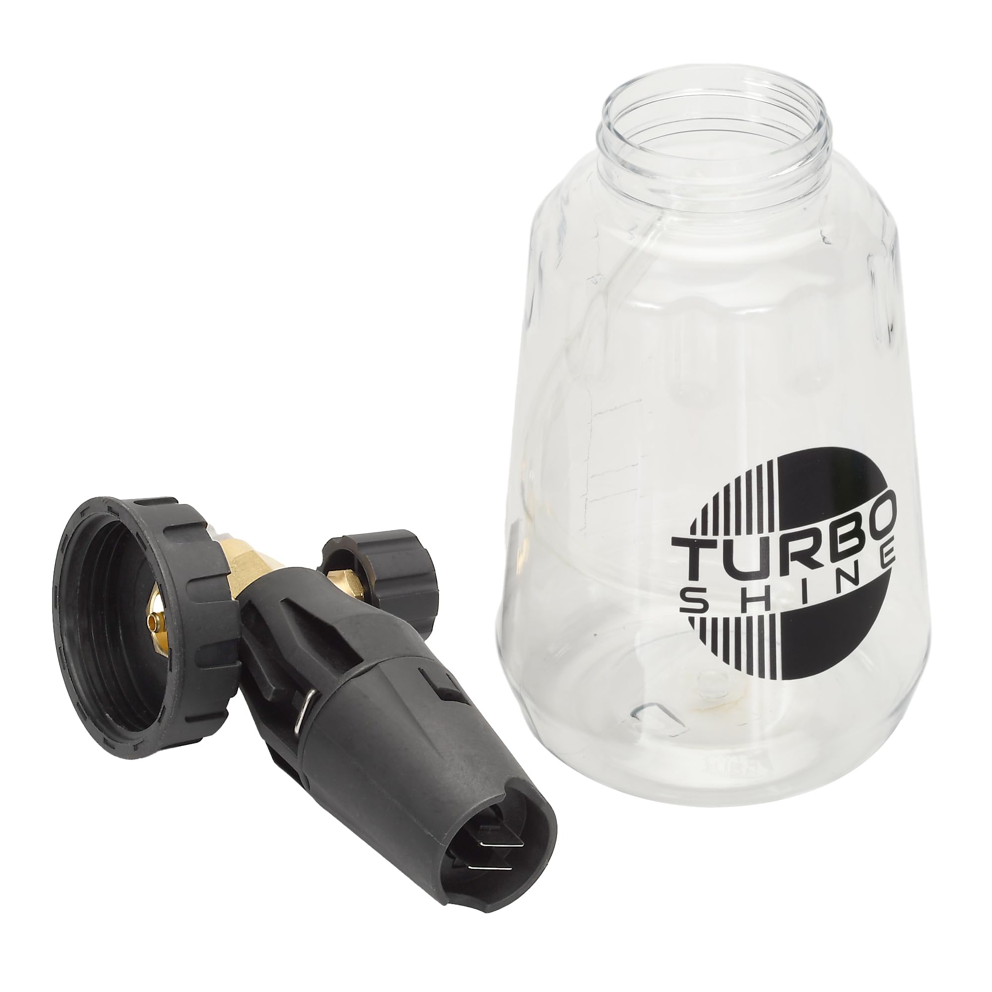 Turbo Shine secure 1/4" quick-connect attached demonstrating leakproof fit