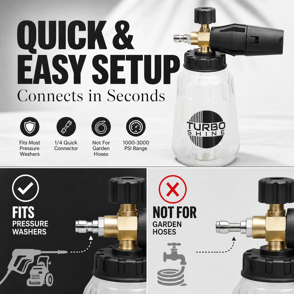 Turbo Shine wide-mouth 1L bottle being filled for spill-free mixing