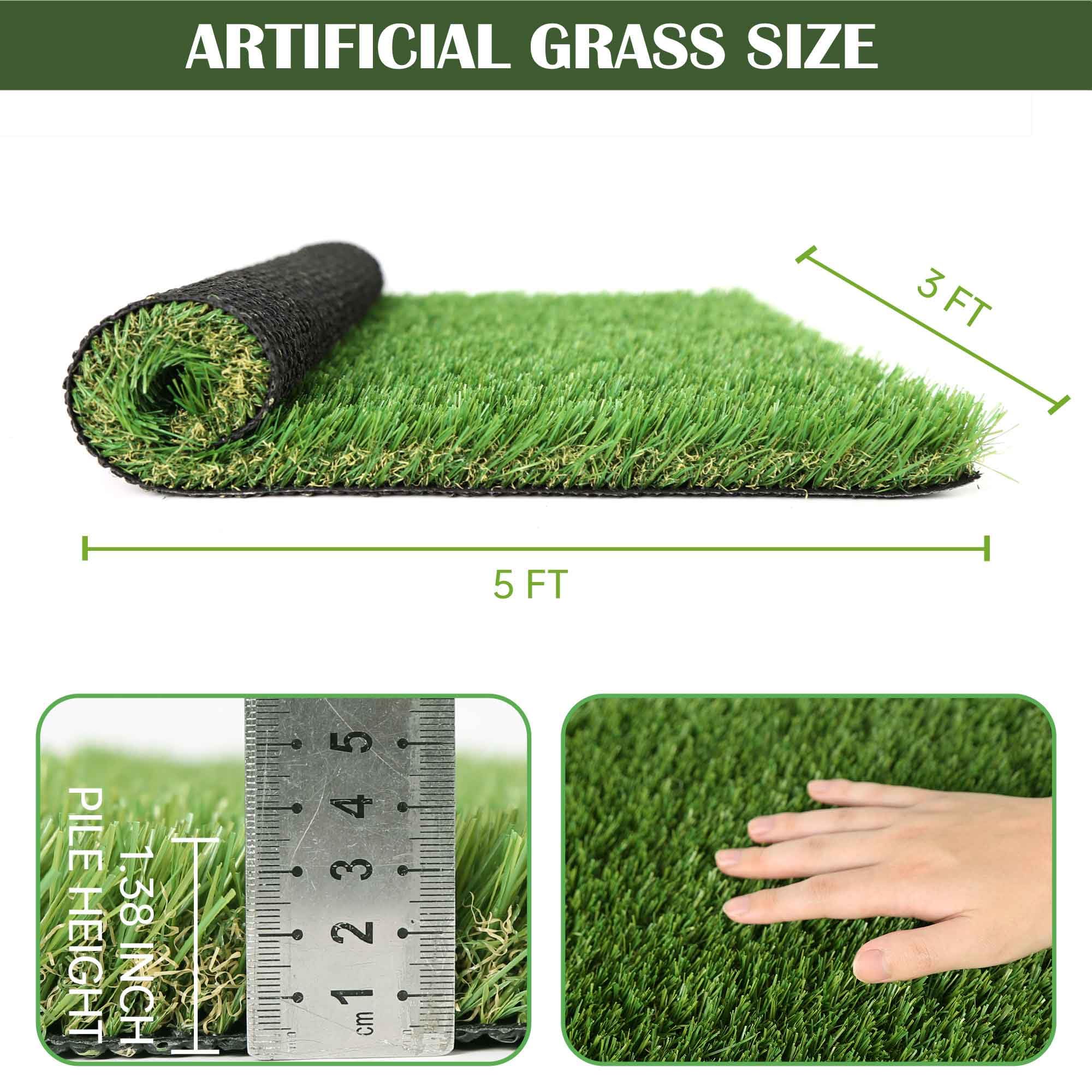TURF XPRESS close-up of 1.38 inch PE fibers highlighting soft natural feel for pets