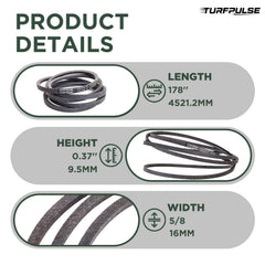 TURFPULSE belt cross-section close-up showing aramid cords for strength