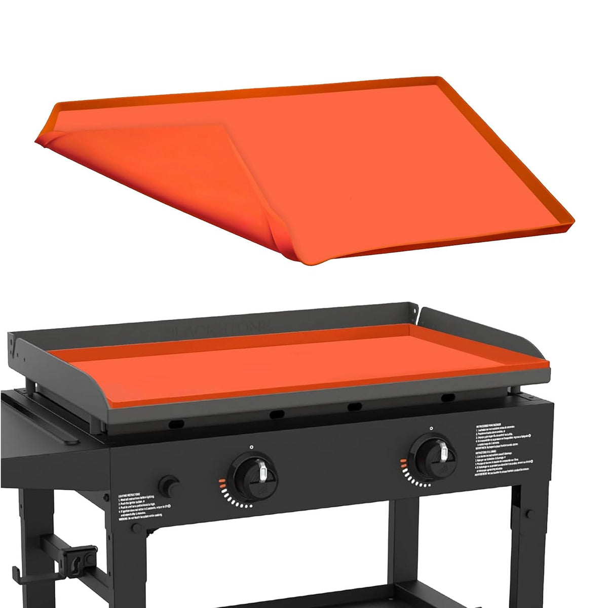 TURLIOARN front view of 28-inch silicone mat showing full-coverage protection