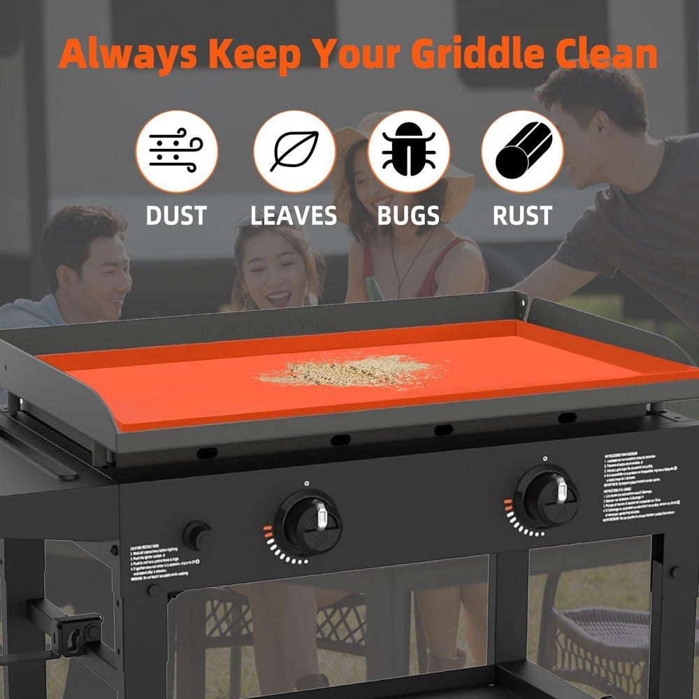 TURLIOARN mat on griddle showing exact fit and scale for easy use