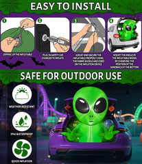 TURNMEON alien staged in car trunk for trunk-or-treat, compact decoration benefit