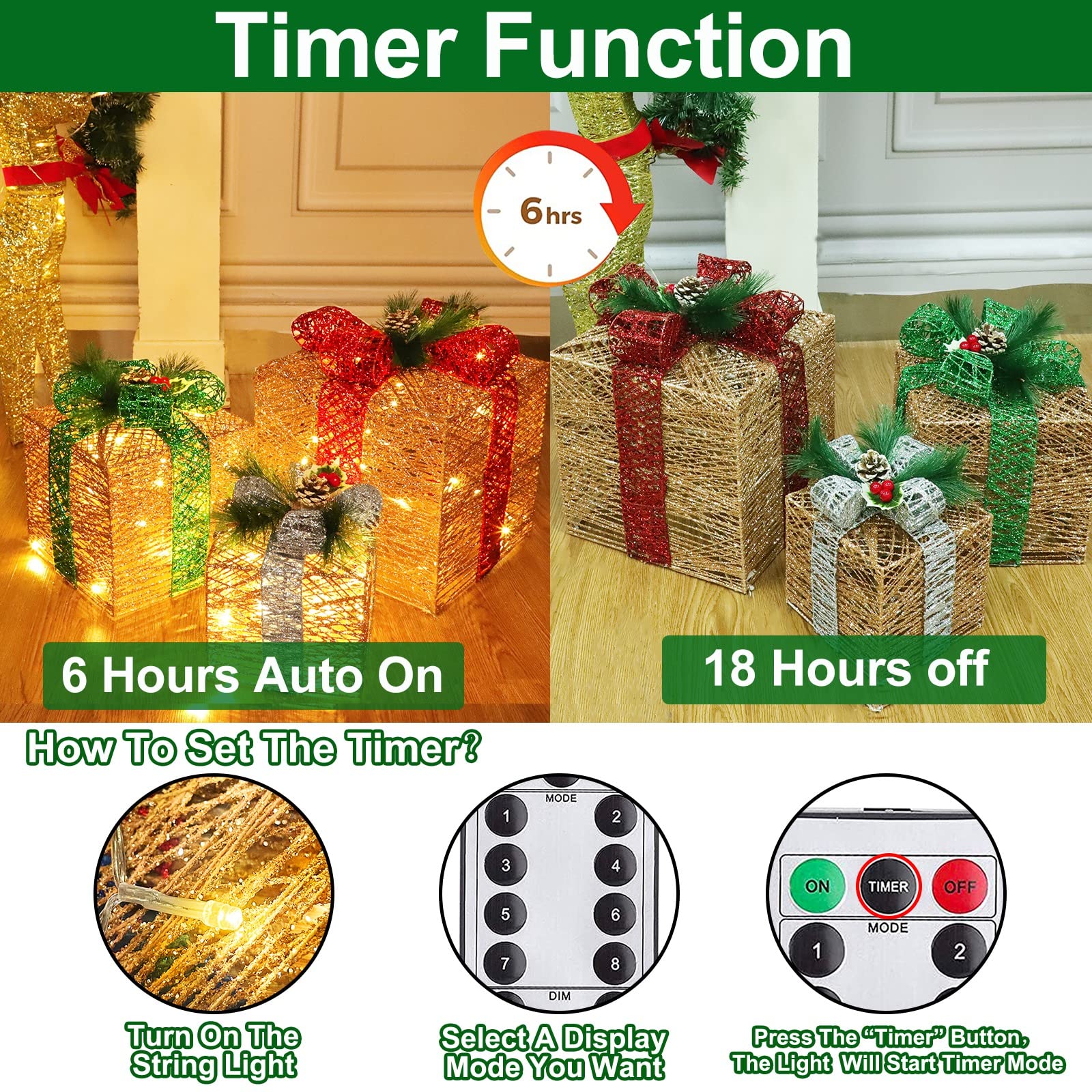 TURNMEON decorative bows, pinecones, and berries adding seasonal detail and charm