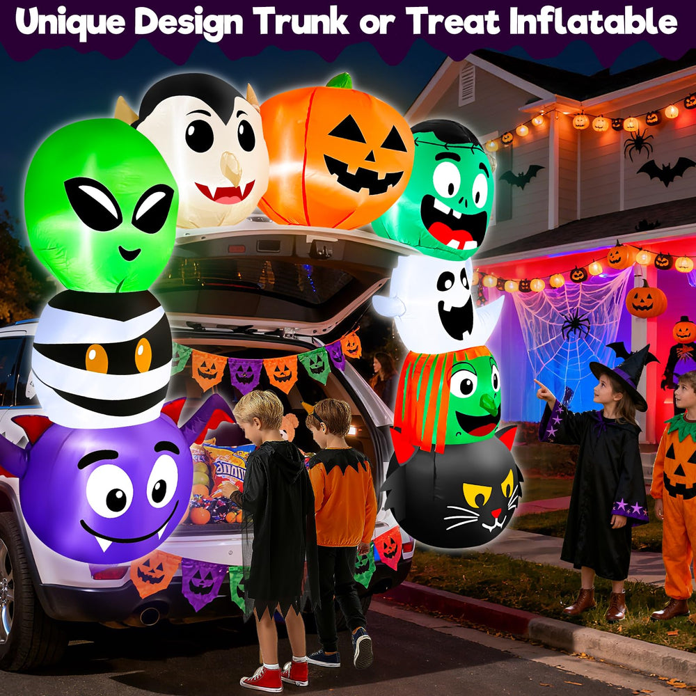 TURNMEON close-up of pumpkin and bat characters showing vivid themed details