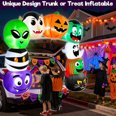 TURNMEON close-up of pumpkin and bat characters showing vivid themed details