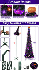 TURNMEON lit branch detail with orange and purple LEDs, creates festive mood lighting