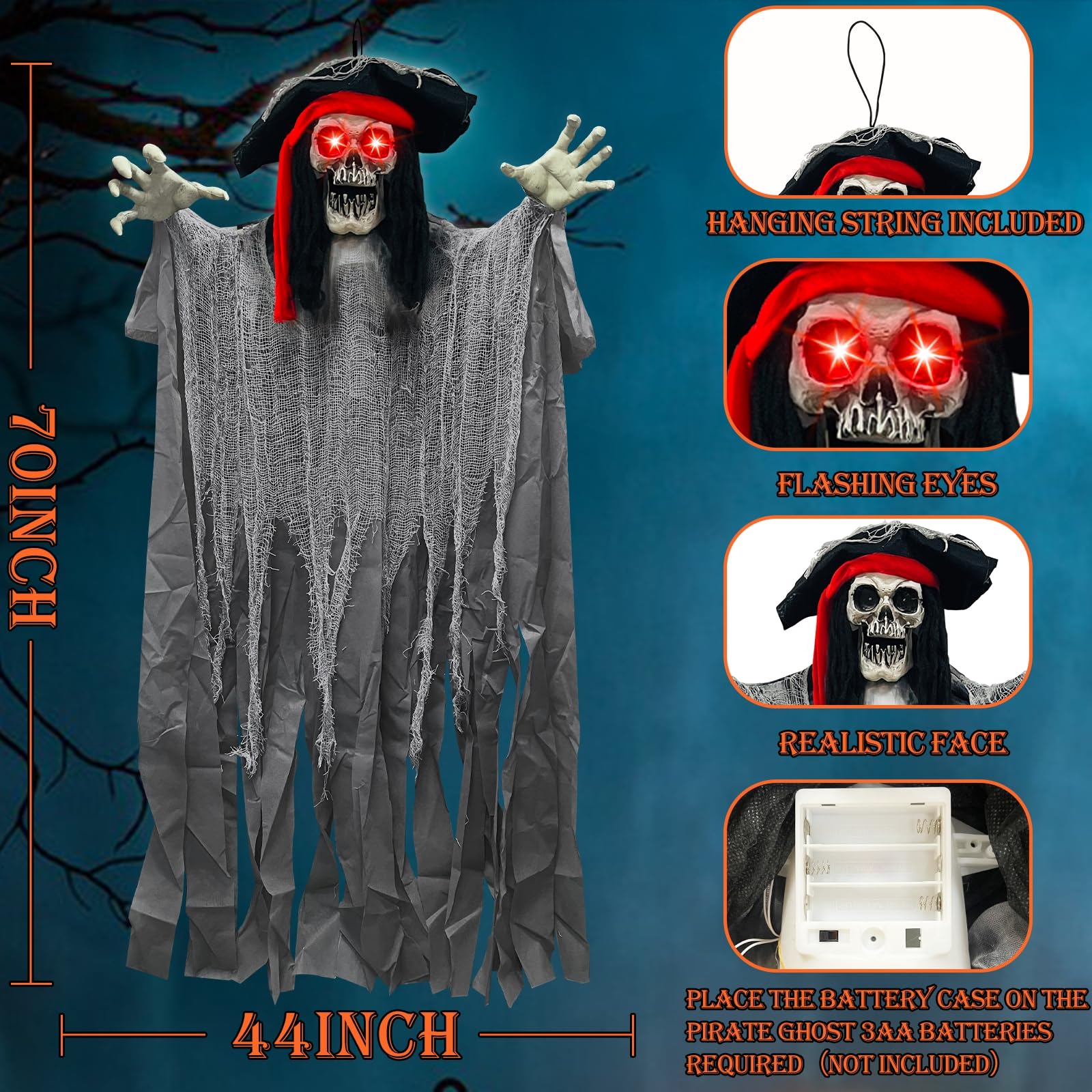 TURNMEON pirate ghost size comparison next to doorway to show scale