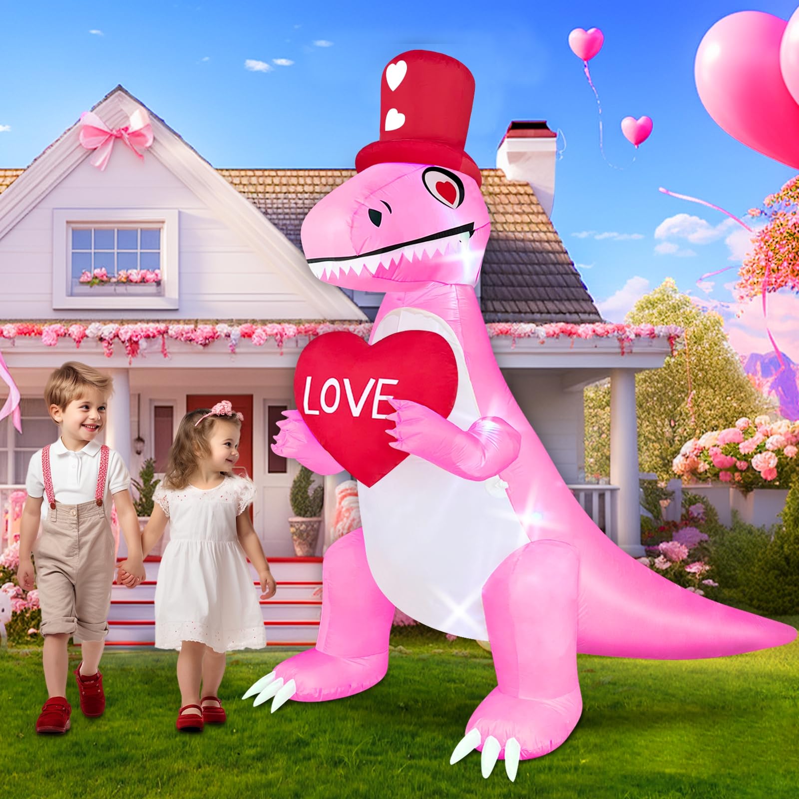 TURNMEON side profile highlighting dinosaur holding heart and playful detail