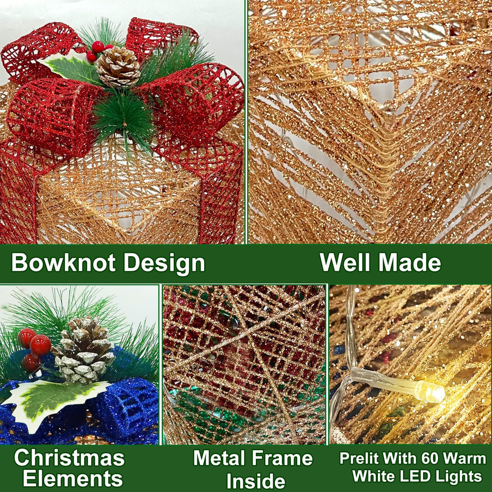 TURNMEON stacked gift boxes showing three sizes for layered holiday displays