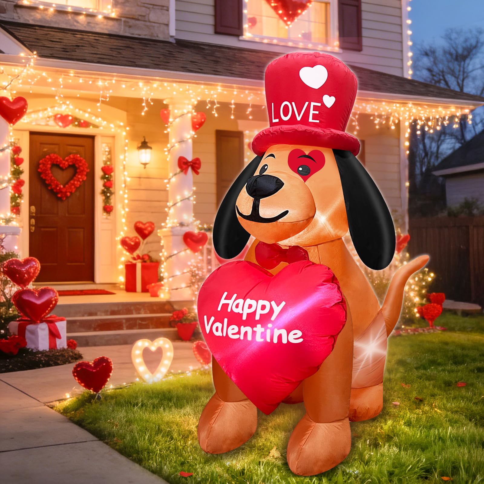 TURNMEON lawn party scene with inflatable enhancing festive Valentine atmosphere
