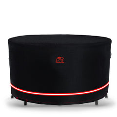 Turtle Life front view of cover on round table showing full protection and neat fit