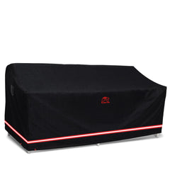 Turtle Life front view of cover on loveseat showing full protection and fit
