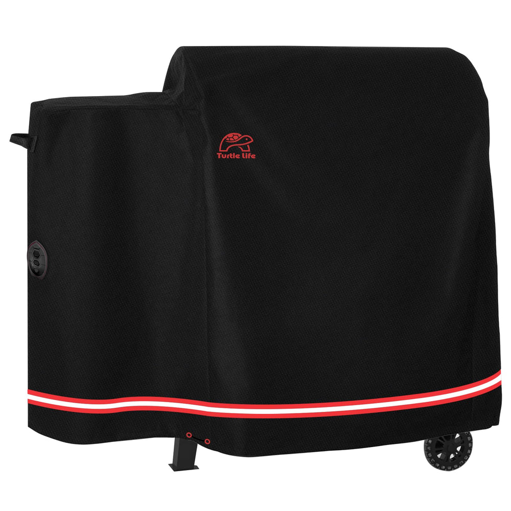 Turtle Life front view on Pit Boss Rancher 700 showing full coverage and weather protection