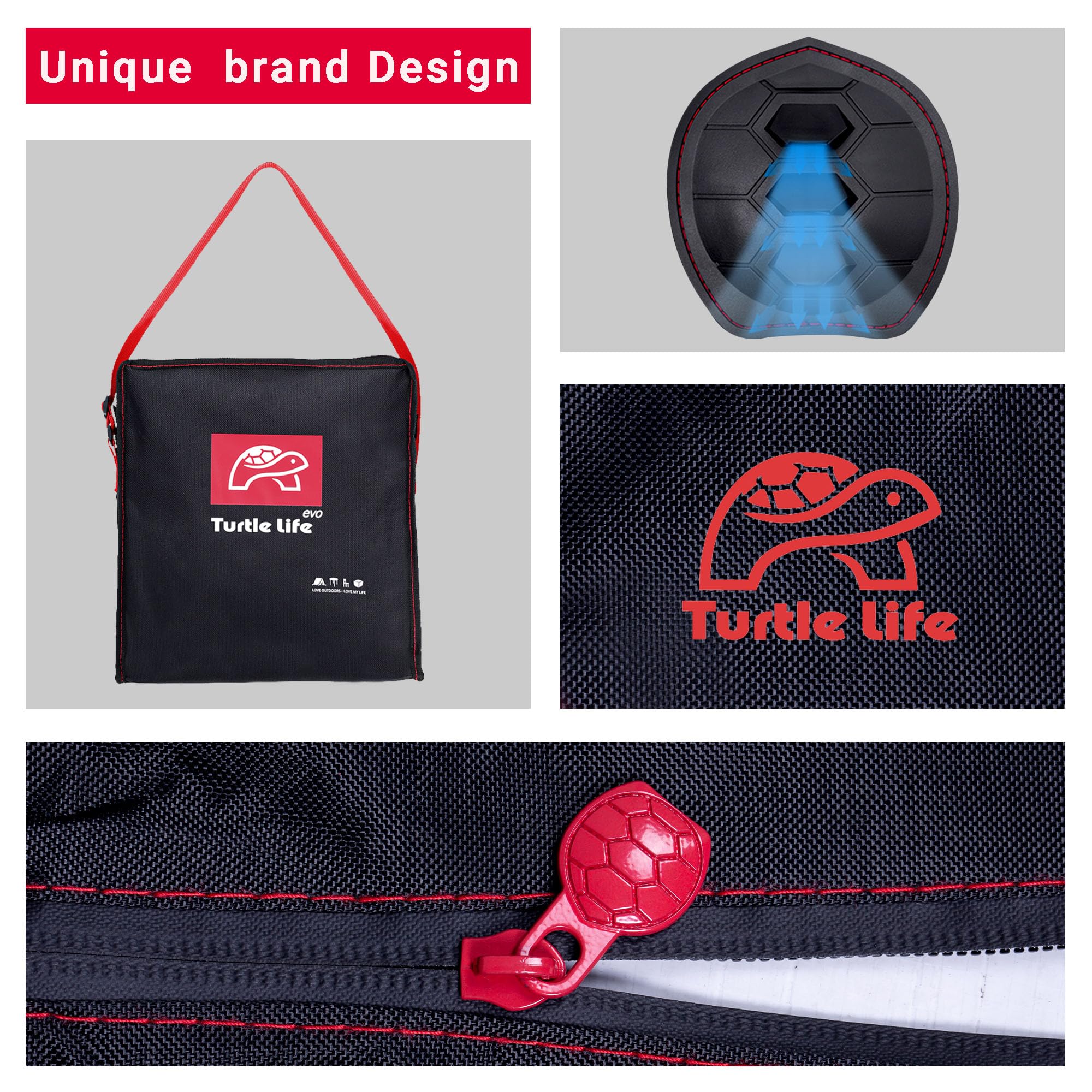 Turtle Life metal center supporter lifting cover to prevent water pooling and sagging