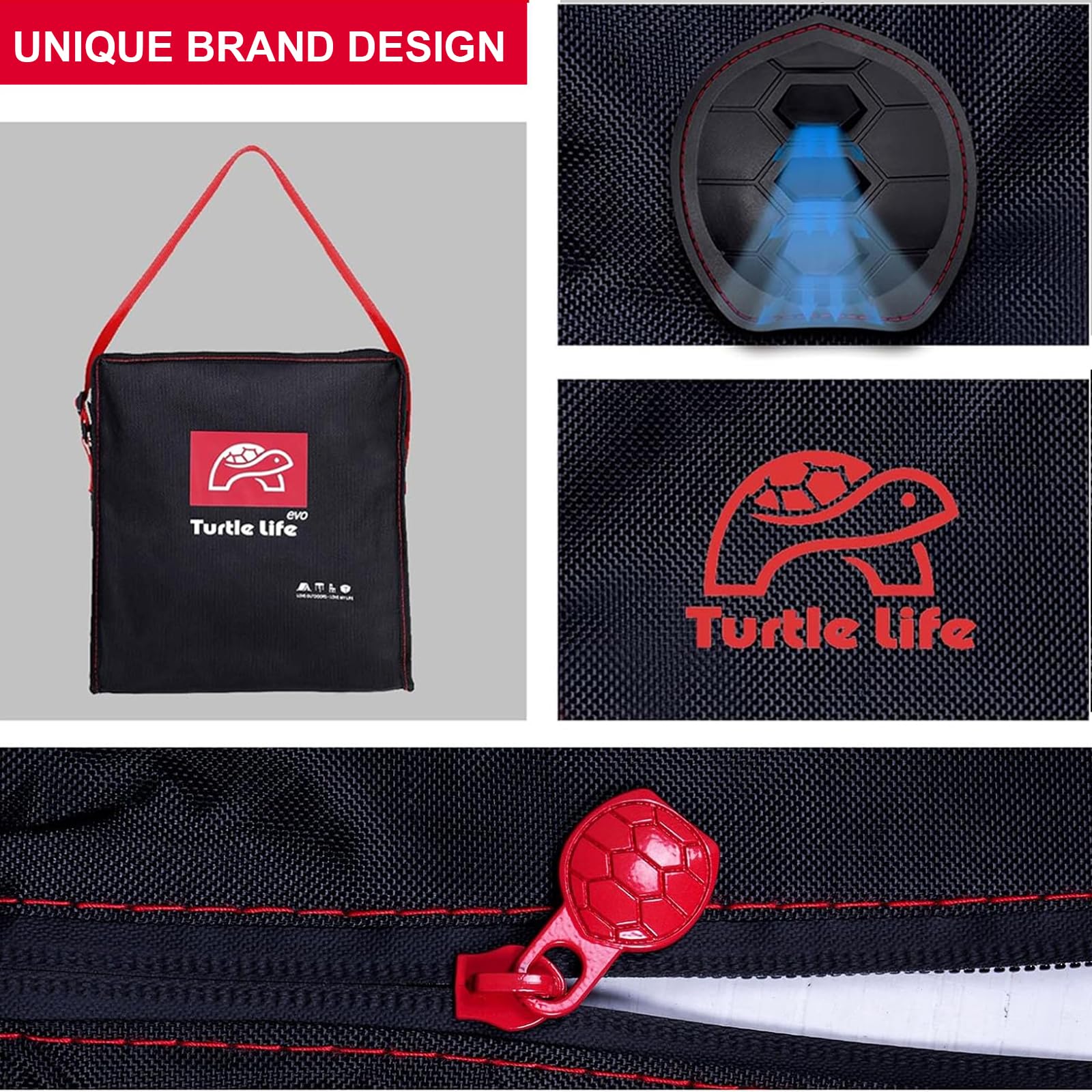 Turtle Life ventilation holes detail promoting airflow and reduced condensation