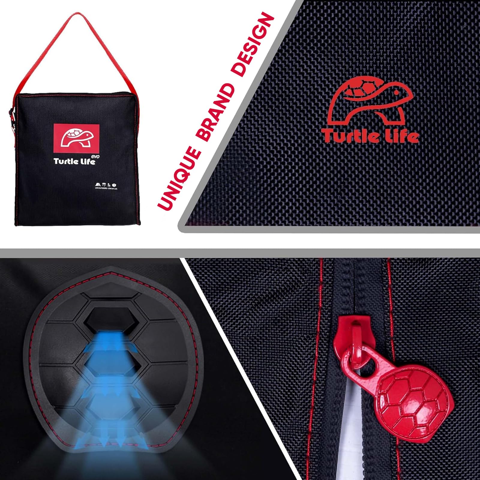 Turtle Life ventilation holes detail reducing condensation and mildew