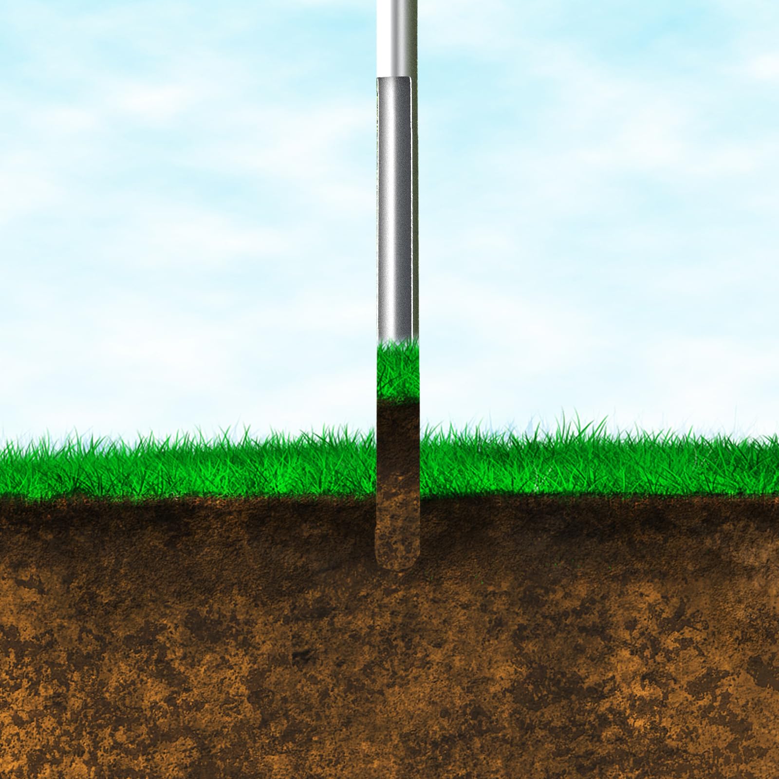 TUSAUW probe in use on a lawn illustrating efficient core extraction for testing