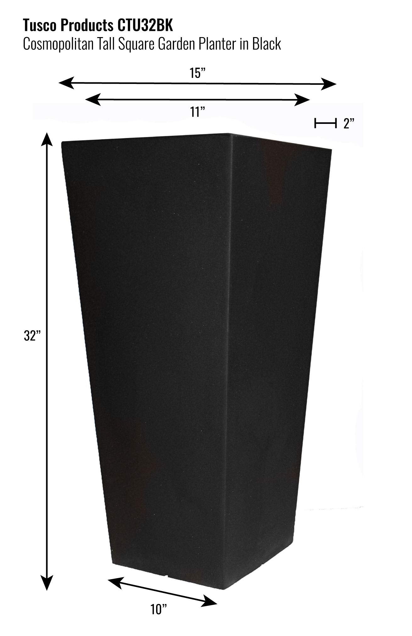 Tusco Products Cosmo planter close-up of matte texture and UV-resistant finish for lasting look