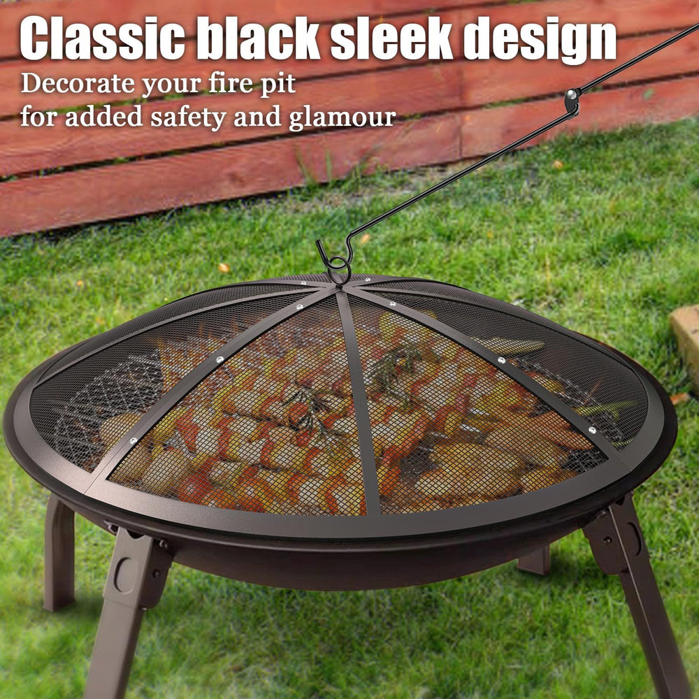 TUSGENK lifestyle backyard scene with screen on fire pit creating cozy ambiance